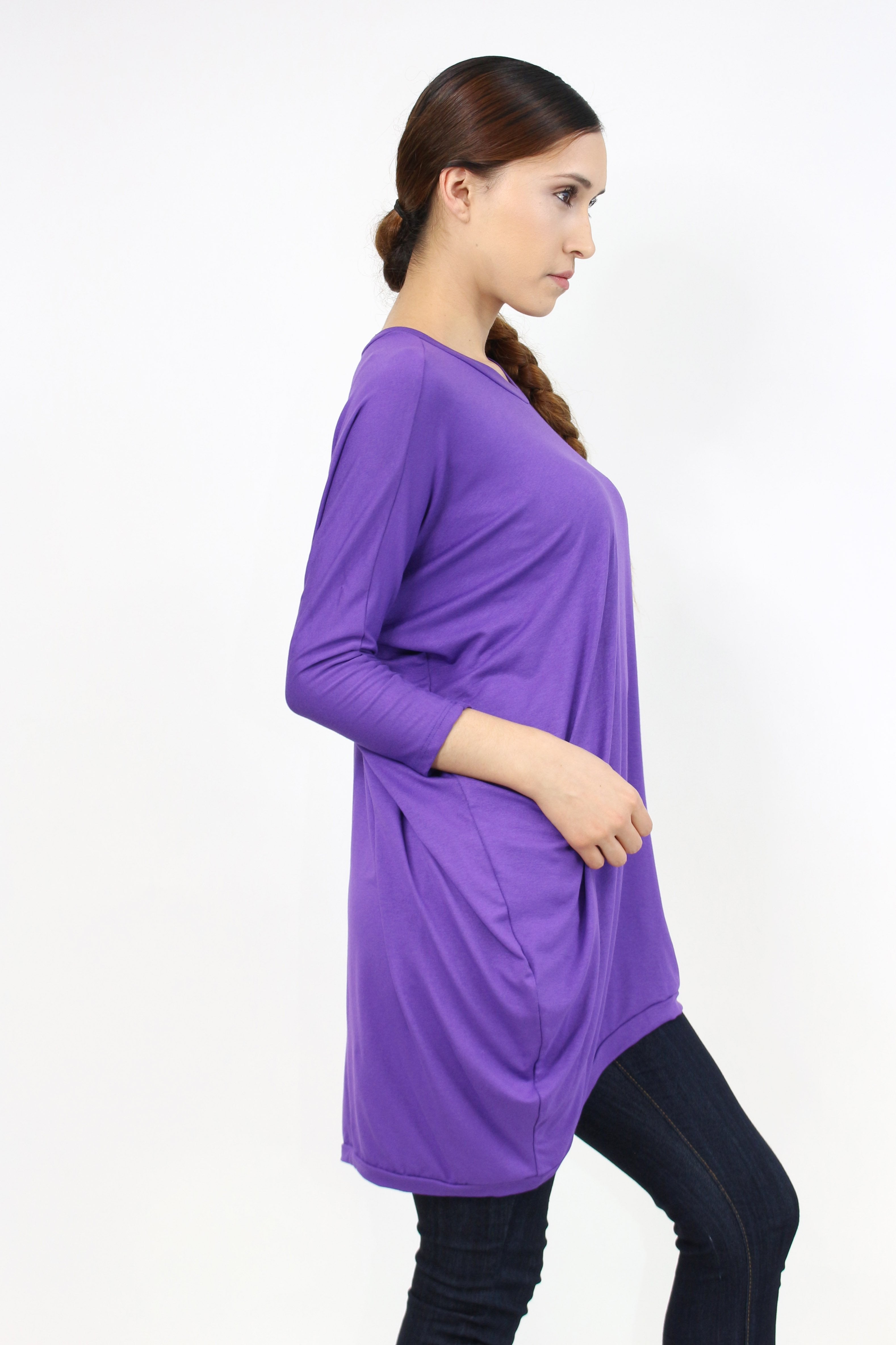 Oversized Shirt Dress Purple
