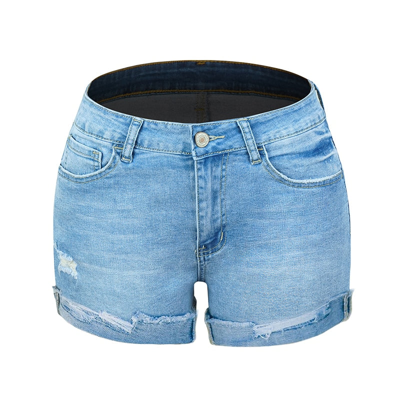 Casual Jeans Hole Women Street Denim Shorts