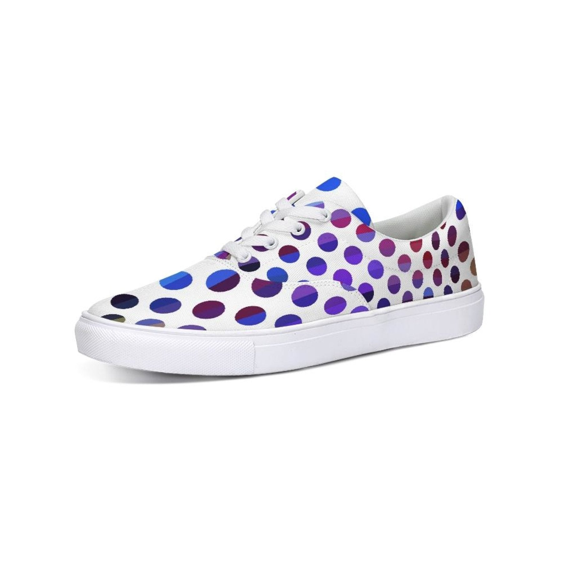 Uniquely You Womens Sneakers - Purple Polka Dot Canvas Sports Shoes